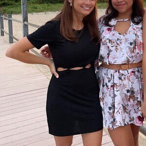 Black Mini Dress with Torso Holes